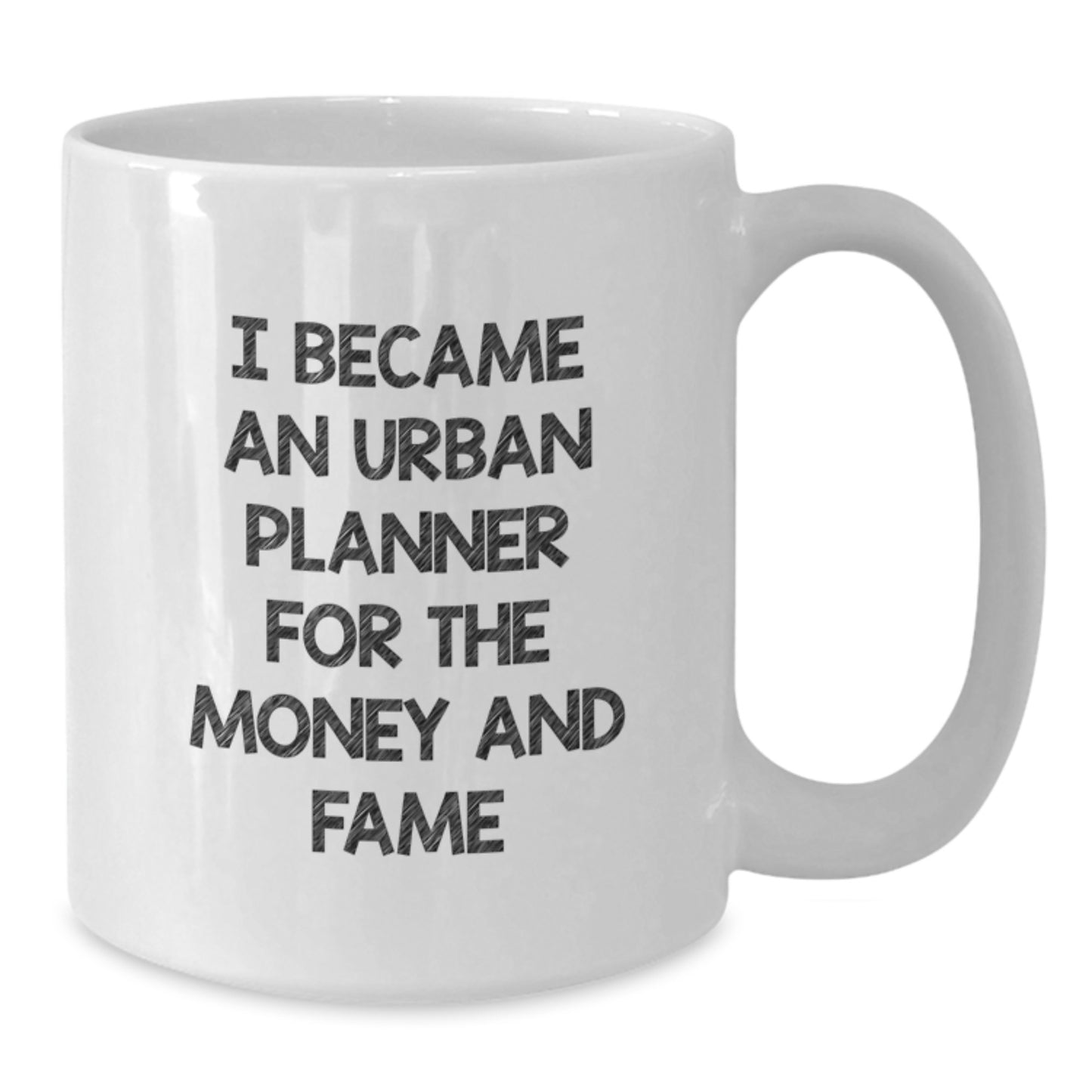 Funny 'I Became An Urban Planner For The Money And Fame' White Coffee Mug Gifts from Friends for Urban Planner Men - Additional
