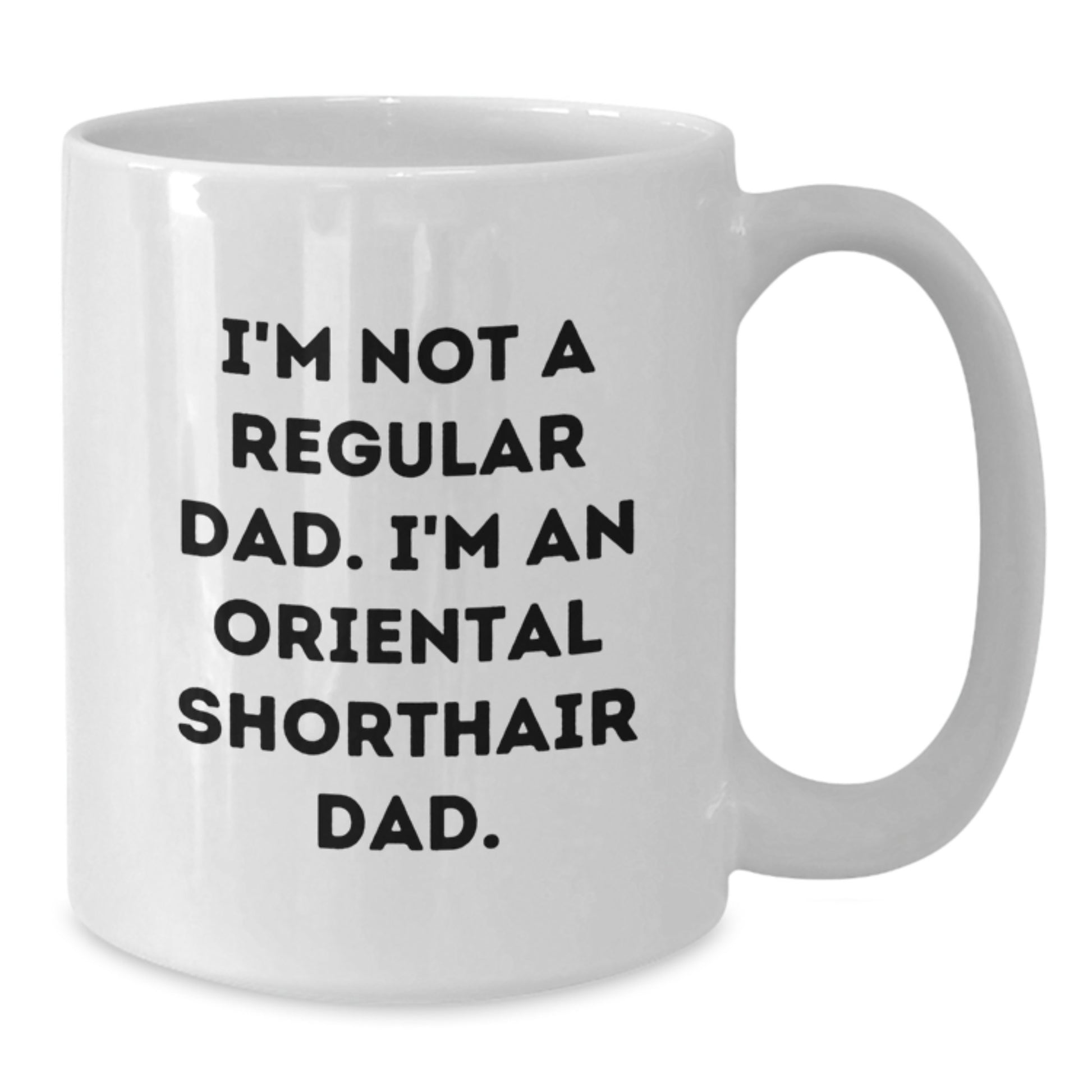 Oriental Shorthair Cat Lover Dad Gifts from Men to Family, Funny White Coffee Mug for Birthday Unique Gifts - Additional