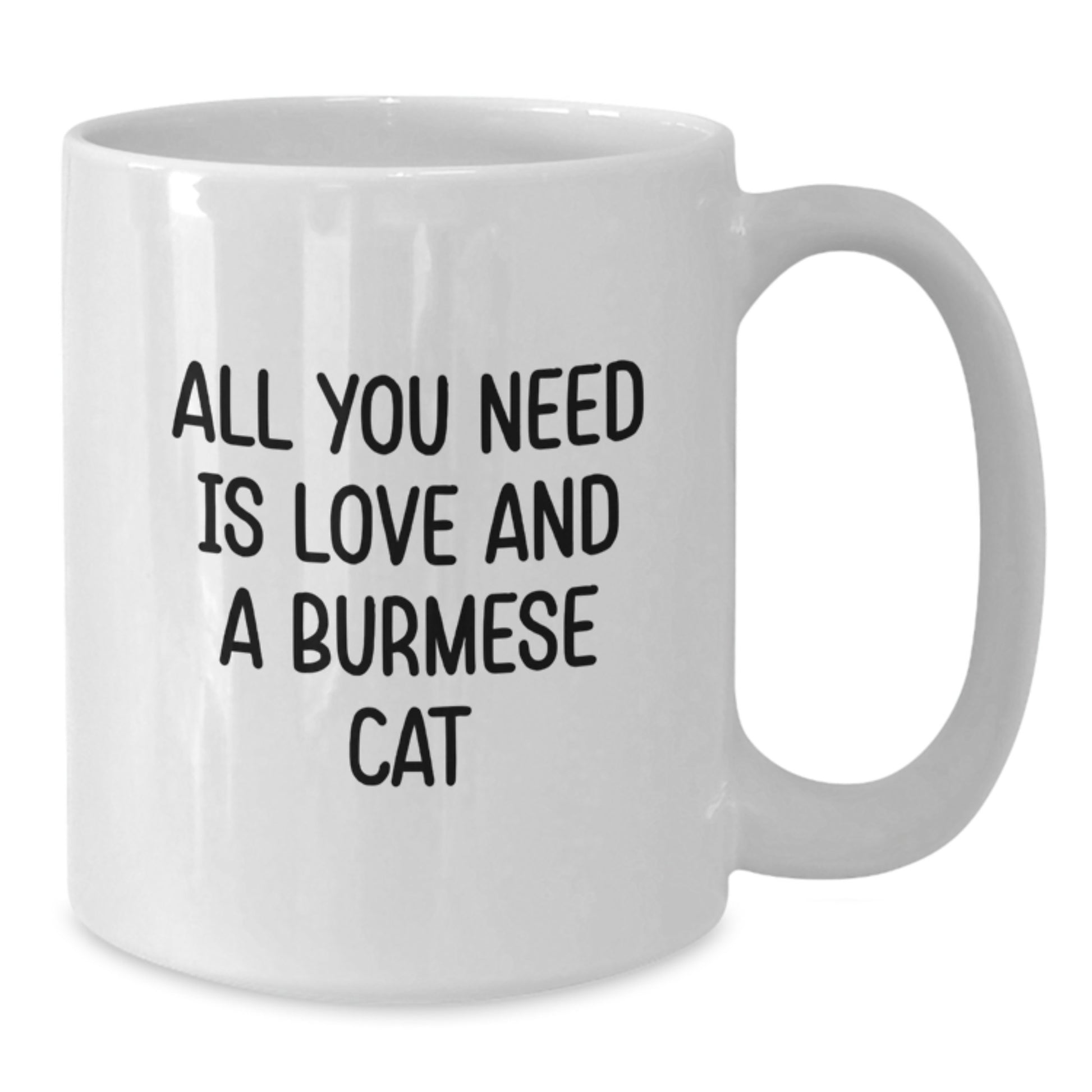 Burmese Cat Lovers Christmas Unique Gifts from Friends White Coffee Mug - All You Need Is Love And A Burmese Cat - Additional