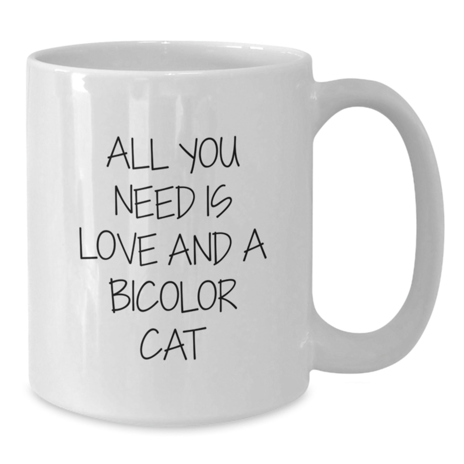 Bicolor Cat Lovers Gifts from Friends or Family - White Coffee Mug - Christmas Unique Presents - Additional