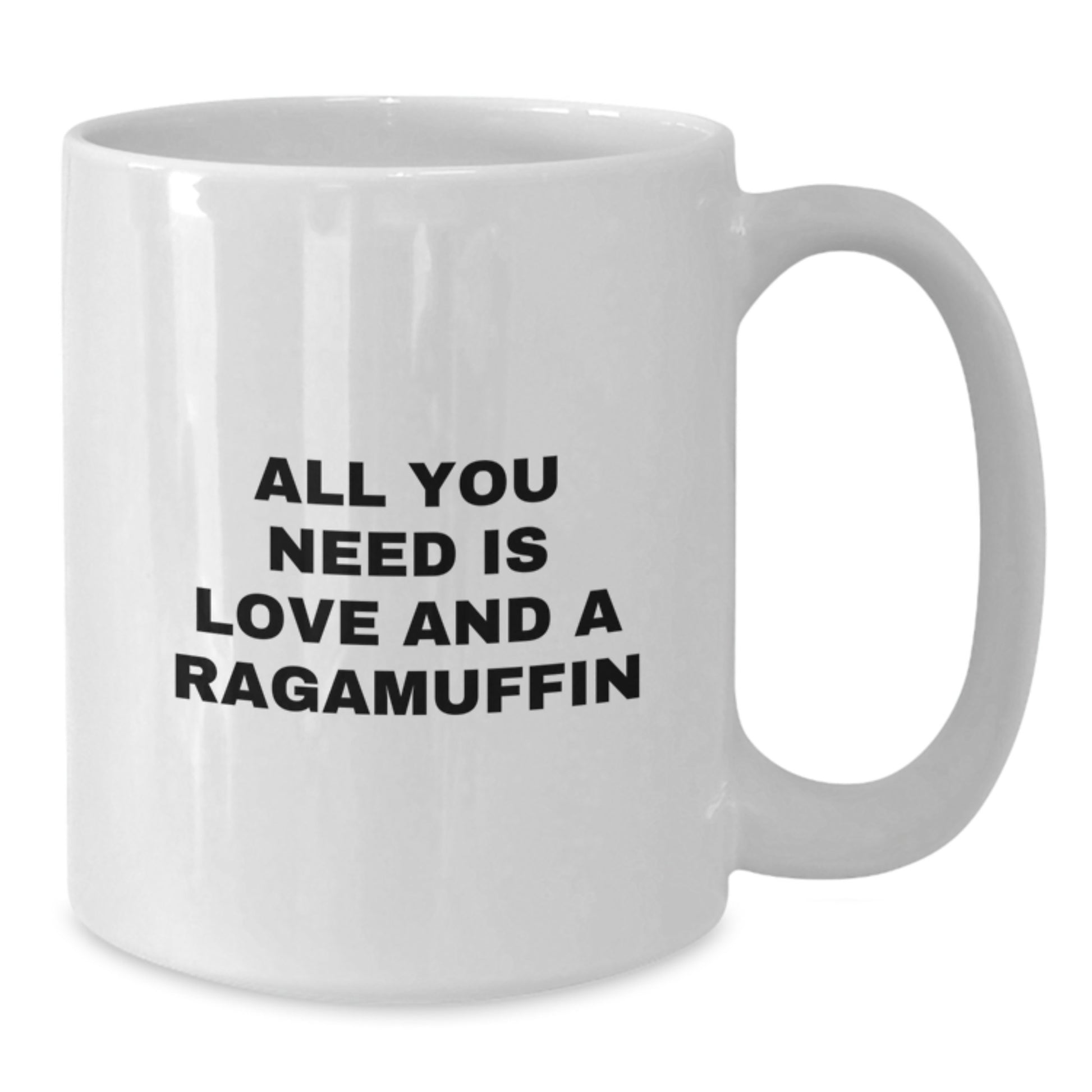 Ragamuffin Cat Lover Gifts from Men to Friends - White Coffee Mug - All You Need Is Love And A Ragamuffin - Additional