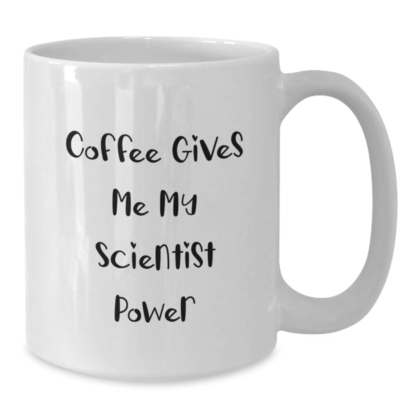 Funny Scientist Christmas Unique Gifts for Him, White Coffee Mug with Coffee Gives Me My Power, Great Gift from Friends to Scientist Coworkers - Additional
