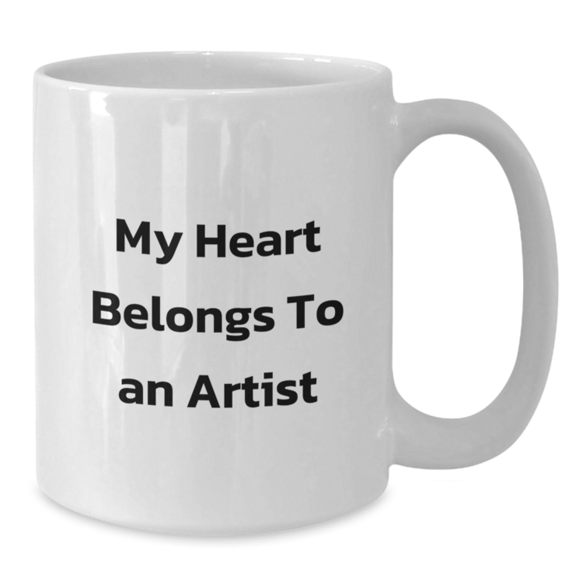 Funny Artist Gifts for Him, Unique White Coffee Mug with My Heart Belongs To An Artist Quote, Perfect for Men, Friends, or Family at Christmas - Additional
