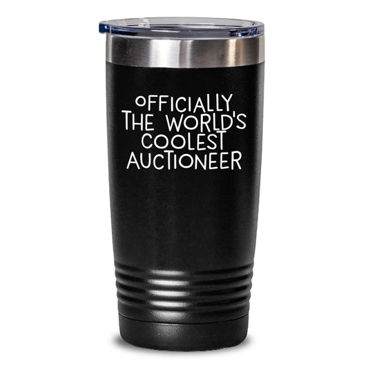 Funny Auctioneer Gifts from Men to Friends - Officially The World's Coolest Auctioneer Tumbler for Valentine's - Main