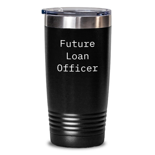 Funny Future Loan Officer Gifts for Men, Unique Loan Officer Tumbler, Christmas Unique Gifts from Friends, 'Future Loan Officer, Keep Calm and Coffee On' - Main