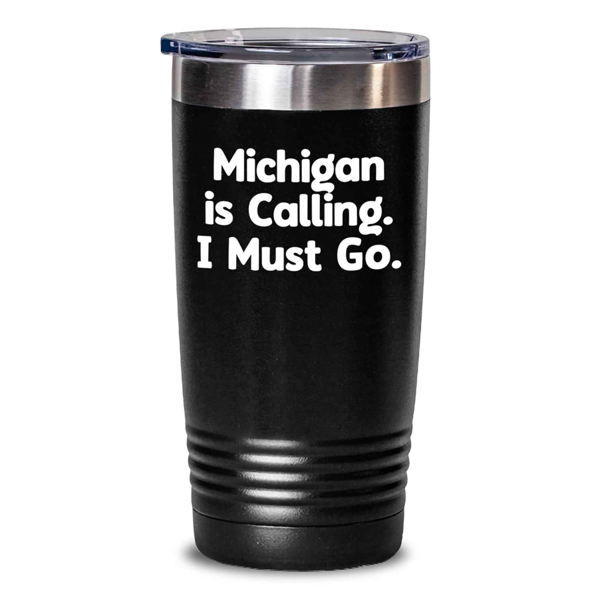 Funny Michigan Gifts from Friends and Family - Michigan Is Calling Tumbler, 20oz or 30oz Capacity with Lid, Keeps Drinks Hot or Cold, Great for Christmas Unique Gifts - Main