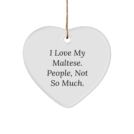 Maltese Dog Lovers Heart Ornament Gifts from Family, Friends, or Coworkers for Christmas - Image 1