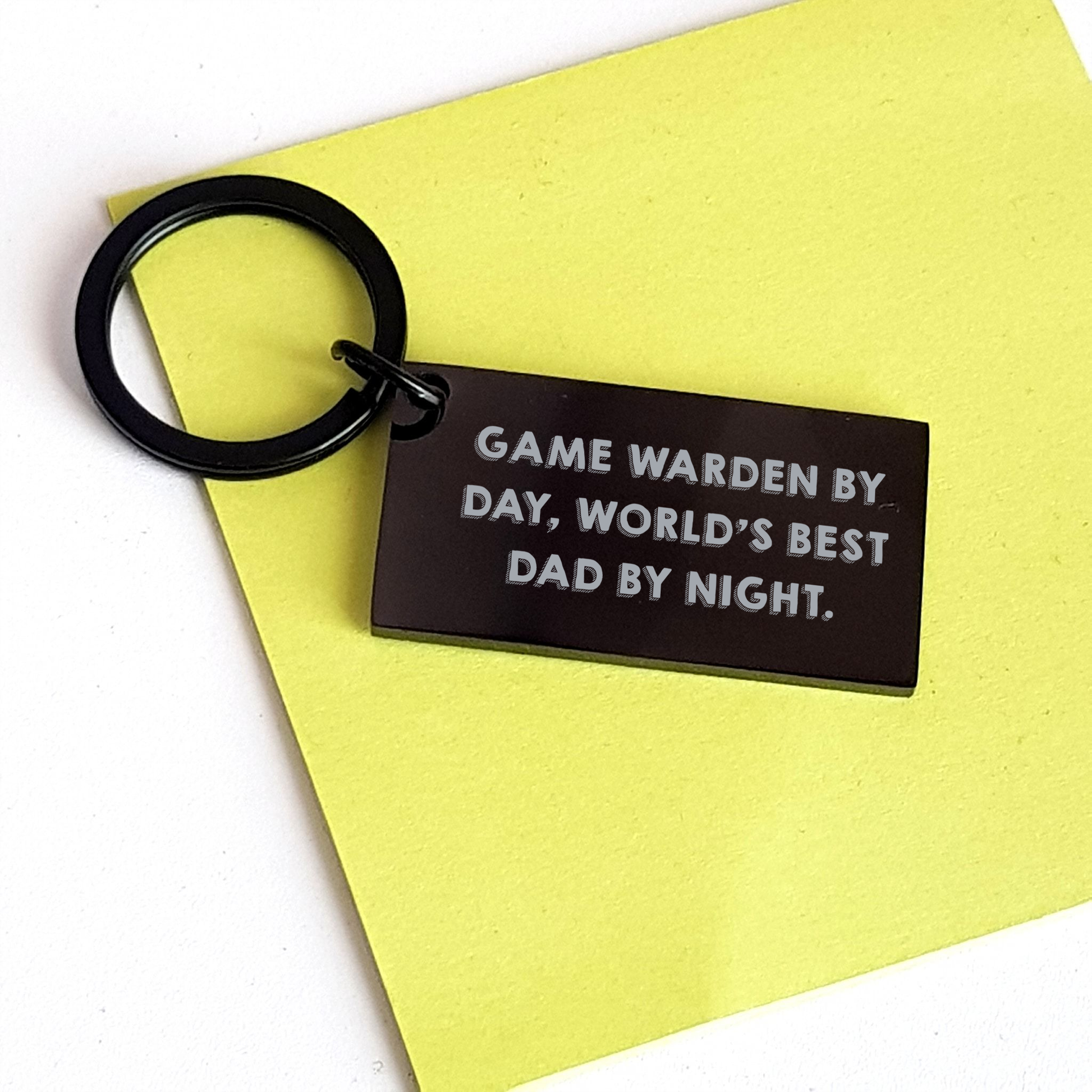 Game Warden Gifts, Funny Keychain for Men, Graduation Unique Gifts from Dad, 'Game Warden By Day, World's Best Dad By Night' Engraved - Image 3