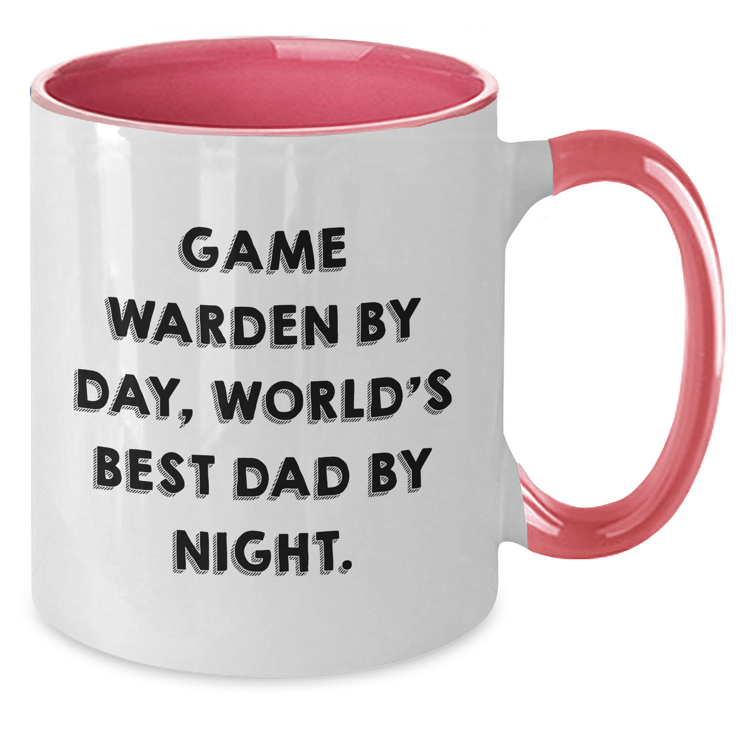 Game Warden By Day, World's Best Dad By Night. Funny Two Tone Coffee Mug Gifts for Game Wardens Graduation - Additional