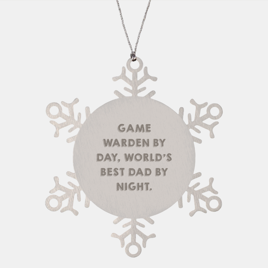 Game Warden Gifts, Funny Quote Snowflake Ornament, Gifts from Dad, Gifts for Game Warden, Christmas Unique Presents - Image 1