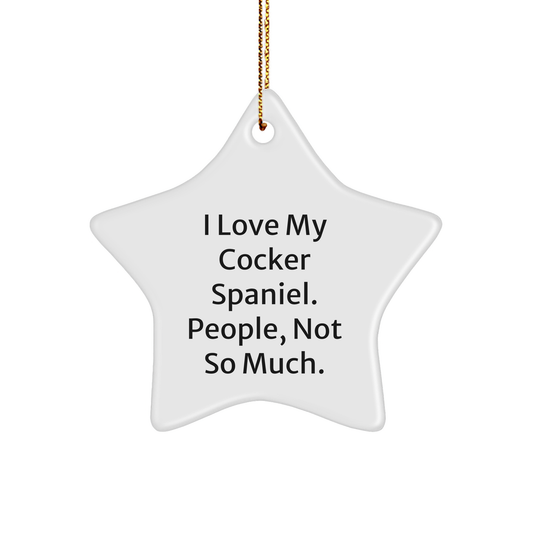 Funny Cocker Spaniel Dog Gifts from Friends to Family, Star Ornament for Christmas - Image 1