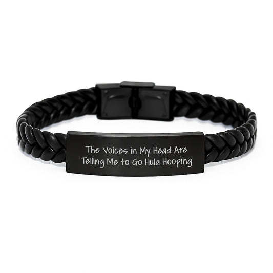Funny Hula Hooping Christmas Unique Gift Idea - Interlaced Leather Bracelet for Women's Hula Hooping Enthusiasts, Gifts for Friends and Family from Men - Image 1