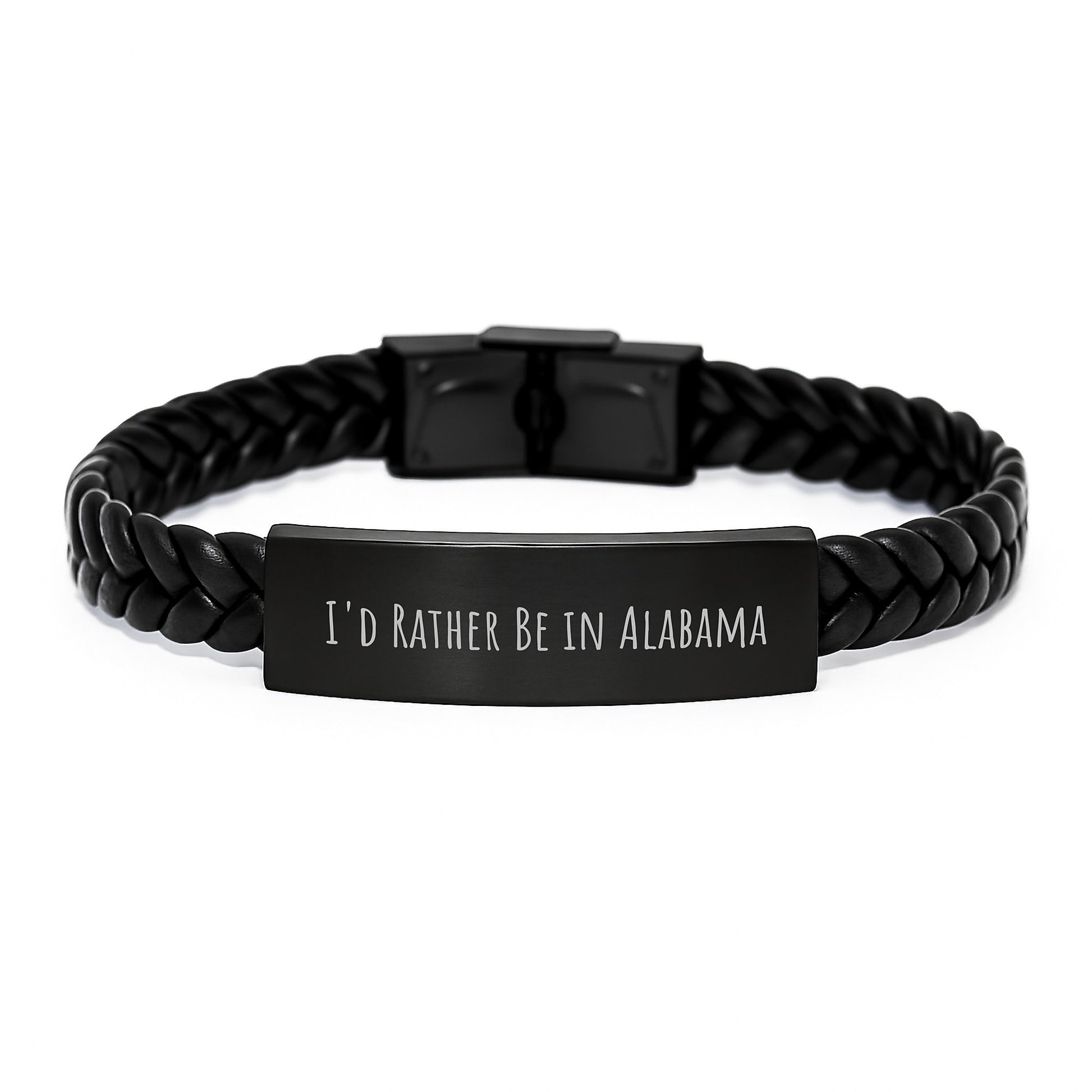 Funny Alabama I'd Rather Be In Alabama Interlaced Leather Bracelets Gifts from Friends - Image 1