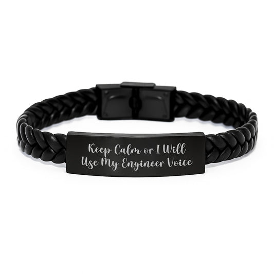 Funny Engineer Gifts from Men - Interlaced Leather Bracelet for Engineer Friends, Coworkers, Family - Mother's Day Unique Gifts - Image 1