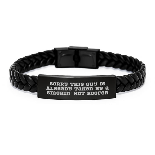 Funny Roofer Gifts, Interlaced Leather Bracelet for Men, Gifts from Friends to Family, Christmas Unique Presents - Image 1