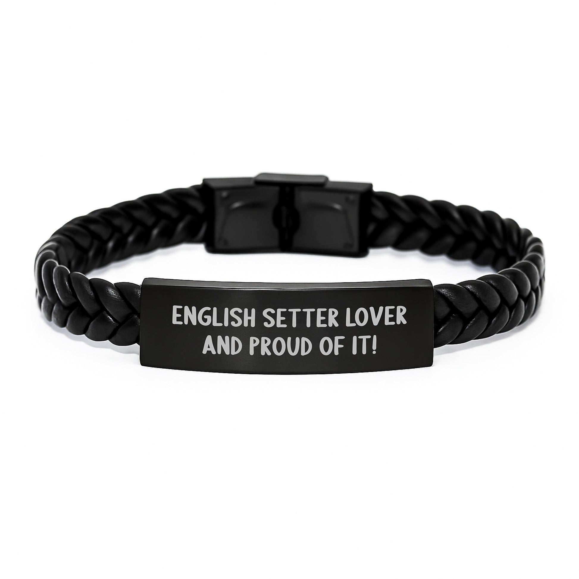 English Setter Dog Lover Gifts from Friends for Men, Women, Coworkers, Family - Interlaced Leather Birthday Unique Gifts with Quote 'English Setter Lover And Proud Of It!' - Image 1