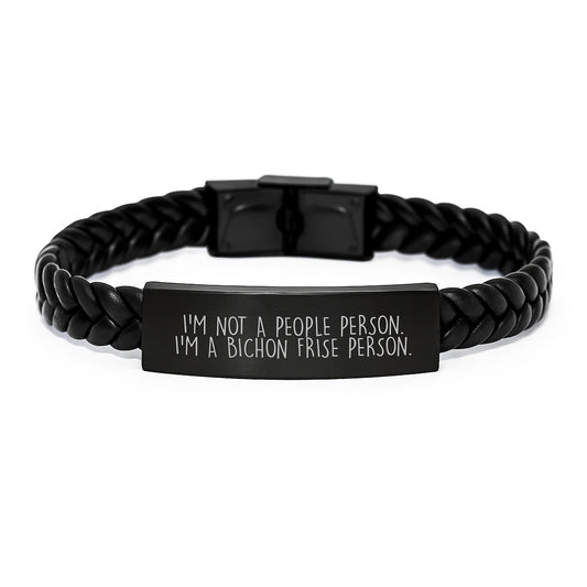 Funny Bichon Frise Dog Lover Gifts from Men to Friends on Birthday Unique - Interlaced Leather Bracelet for Bichon Frise Dog Owners, Men, Women, Friends, Coworkers - Image 1