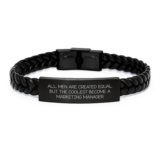 Marketing Manager Gifts for Mom - Interlaced Leather Bracelet with Funny Quote - Gifts from Men to Mom on Mother's Day - Image 1