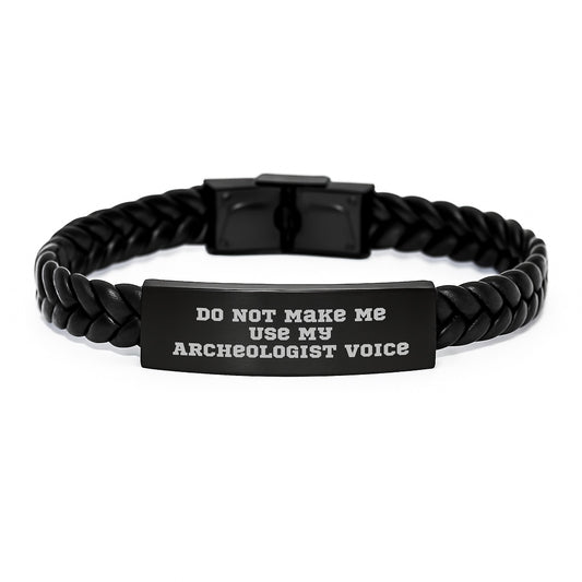 Funny Archeologist Gifts for Mom | Interlaced Leather Bracelet with Stainless Steel - Gifts from Friends and Family - Unique Mother's Day Unique Gifts - Image 1