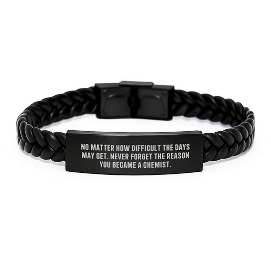 Inspiring Chemist Gifts for Graduation, Funny Interlaced Leather Bracelet, Gifts from Men to Chemist Friends - Image 1