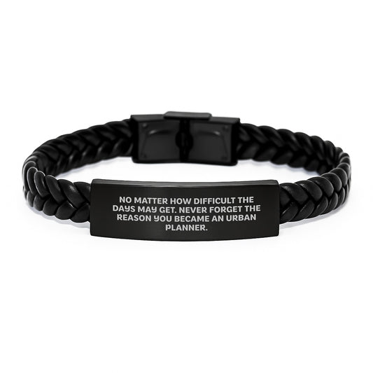 Urban Planner Inspirational Gifts from Friends - Funny Quote for Urban Planner Graduation Unique Gifts, Interlaced Leather Bracelet for Men, Women, Coworkers, Family - Image 1