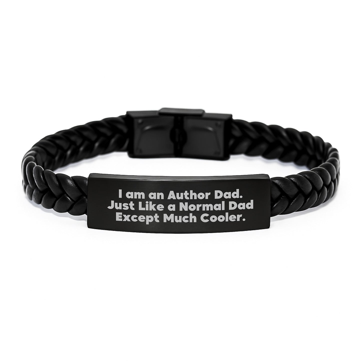 Author Enthusiast Gifts from Mom - Funny Interlaced Leather Bracelet for Author Dad, Birthday Unique Gifts - Image 1