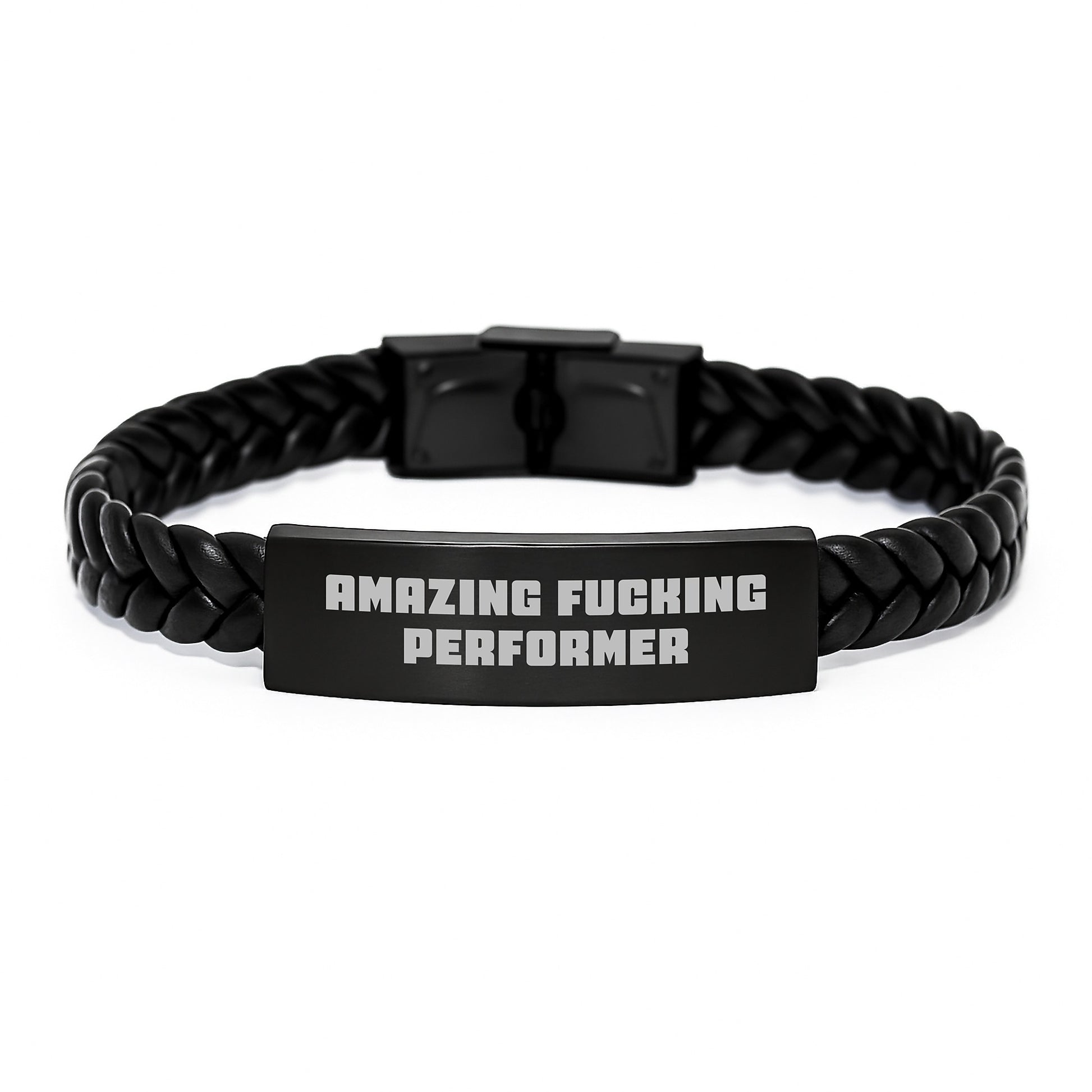 Funny Performer Gifts from Men to Friends - Unique Interlaced Leather Bracelet for Christmas - Image 1
