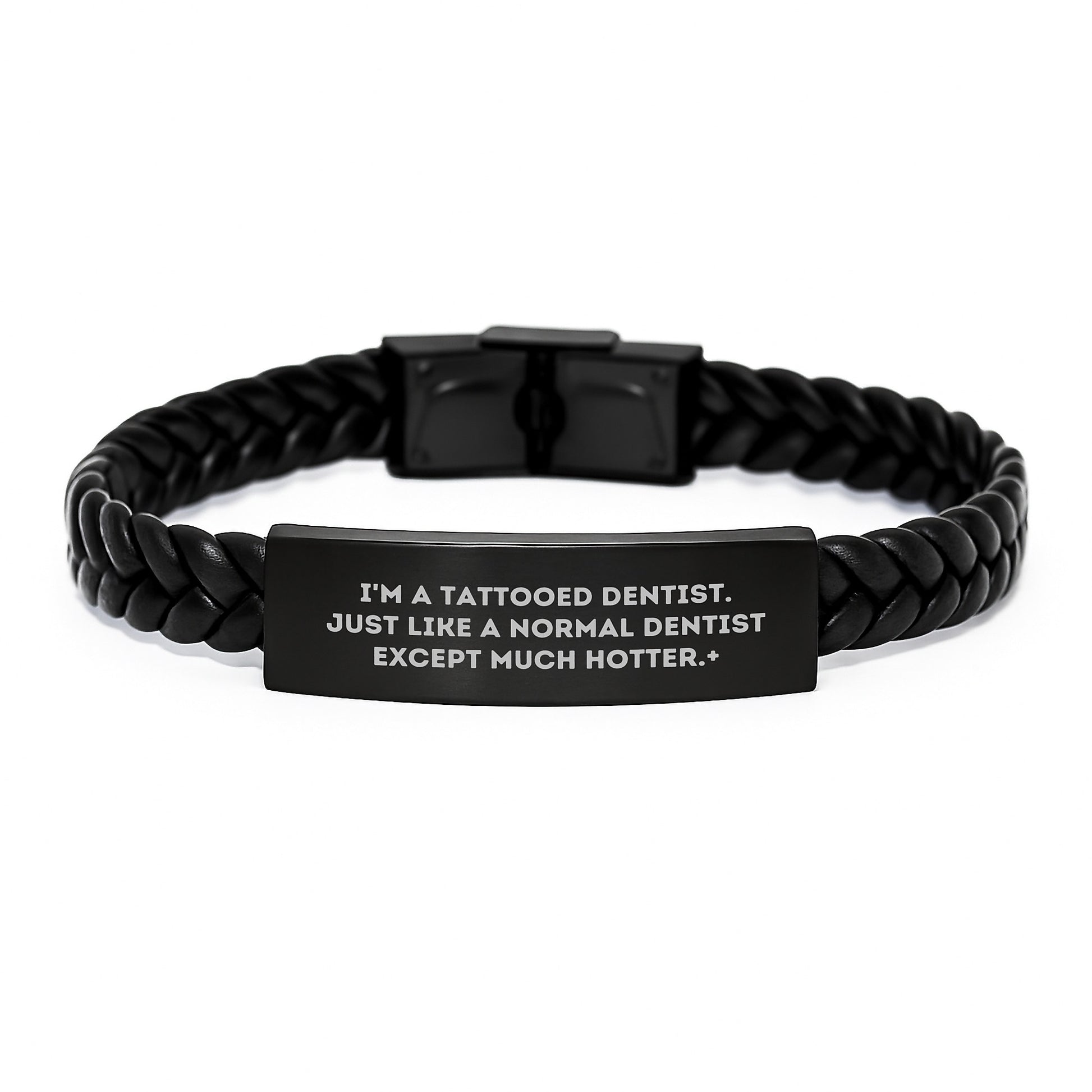 Funny Dentist Gifts, Interlaced Leather Bracelet for Men, Gifts from Friends to Funny Hot Tattooed Dentist, Christmas Unique Gifts for Dentist - Image 1