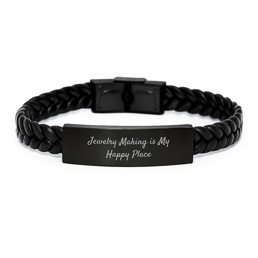 Jewelry Making Enthusiast's Gift for Men - Funny Leather Interlaced Bracelet, Gifts from Dad on Father's Day - Image 1