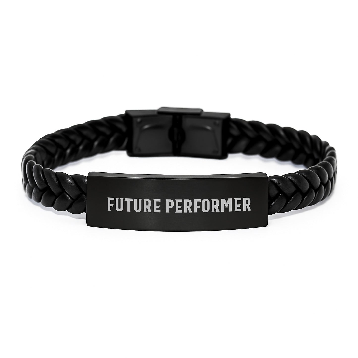 Funny Quote Future Performer Gifts from Friends Interlaced Leather Bracelet for Men, Unique Christmas Unique Gifts - Image 1