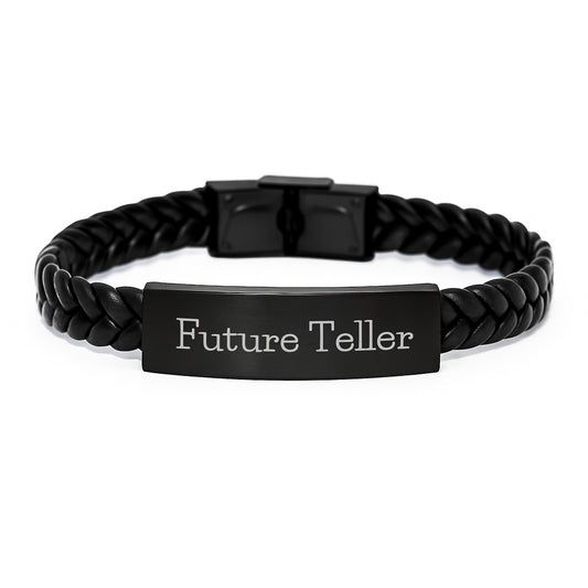 Funny Future Teller Gifts from Friends for Teller Interlaced Leather Bracelet, Unique Graduation Accessories, Inspirational Quote - Image 1