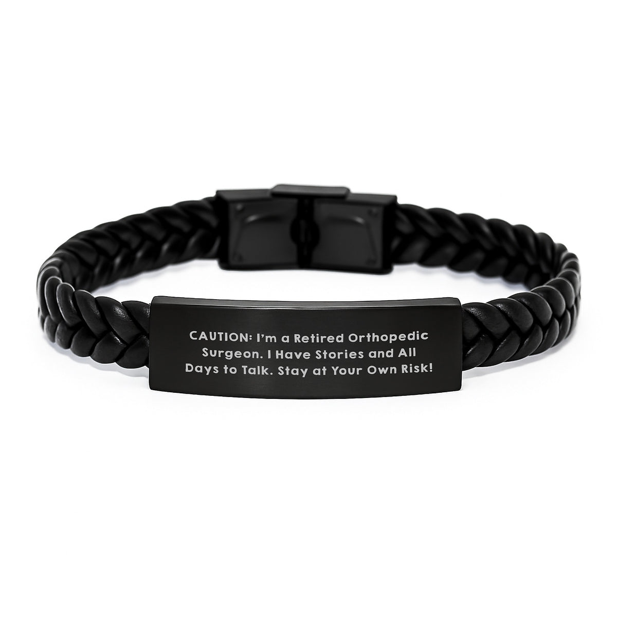 Funny Orthopedic Surgeon Gifts from Men, Unique Christmas Unique Gifts for Orthopedic Surgeon, Interlaced Leather Bracelet with Stainless Steel - Image 1