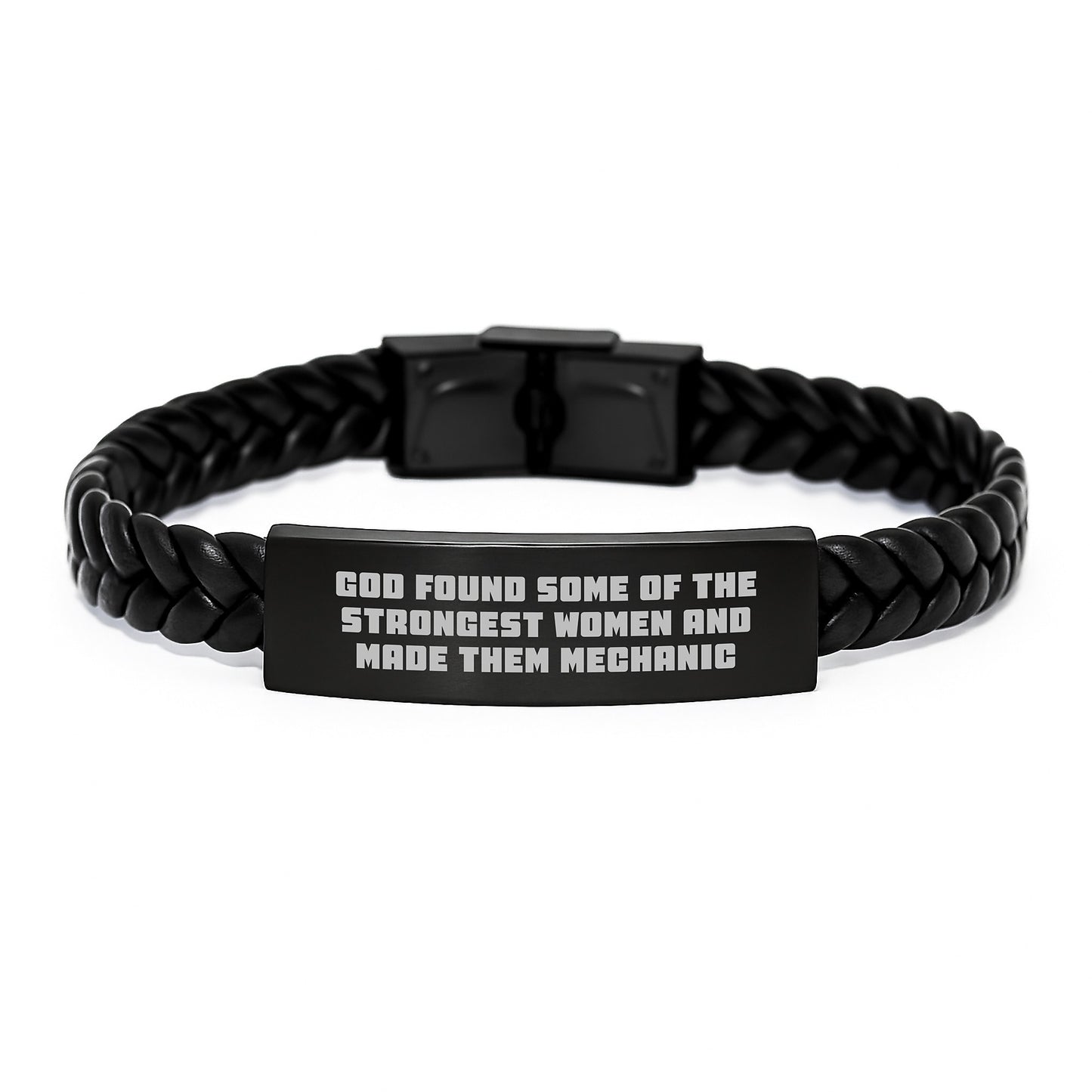 Funny Mechanic Gifts for Women, Interlaced Leather Bracelet from Friends with Inspirational Quote, Christmas Unique Presents - Image 1