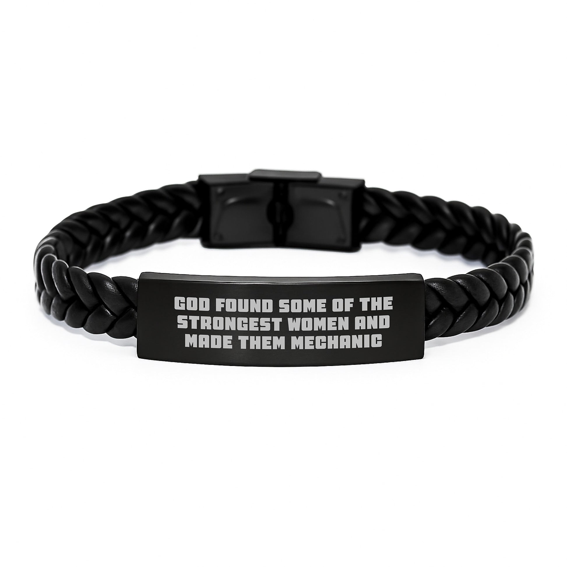 Funny Mechanic Gifts for Women, Interlaced Leather Bracelet from Friends with Inspirational Quote, Christmas Unique Presents - Image 1