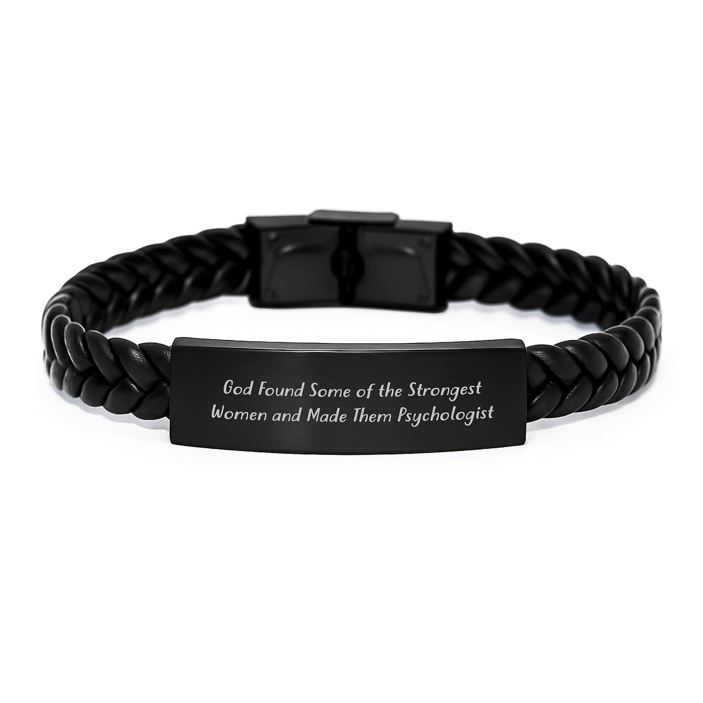 Funny Inspirational Gifts from Men to Psychologist Friends - Unique Interlaced Leather Bracelet for Christmas - Image 1
