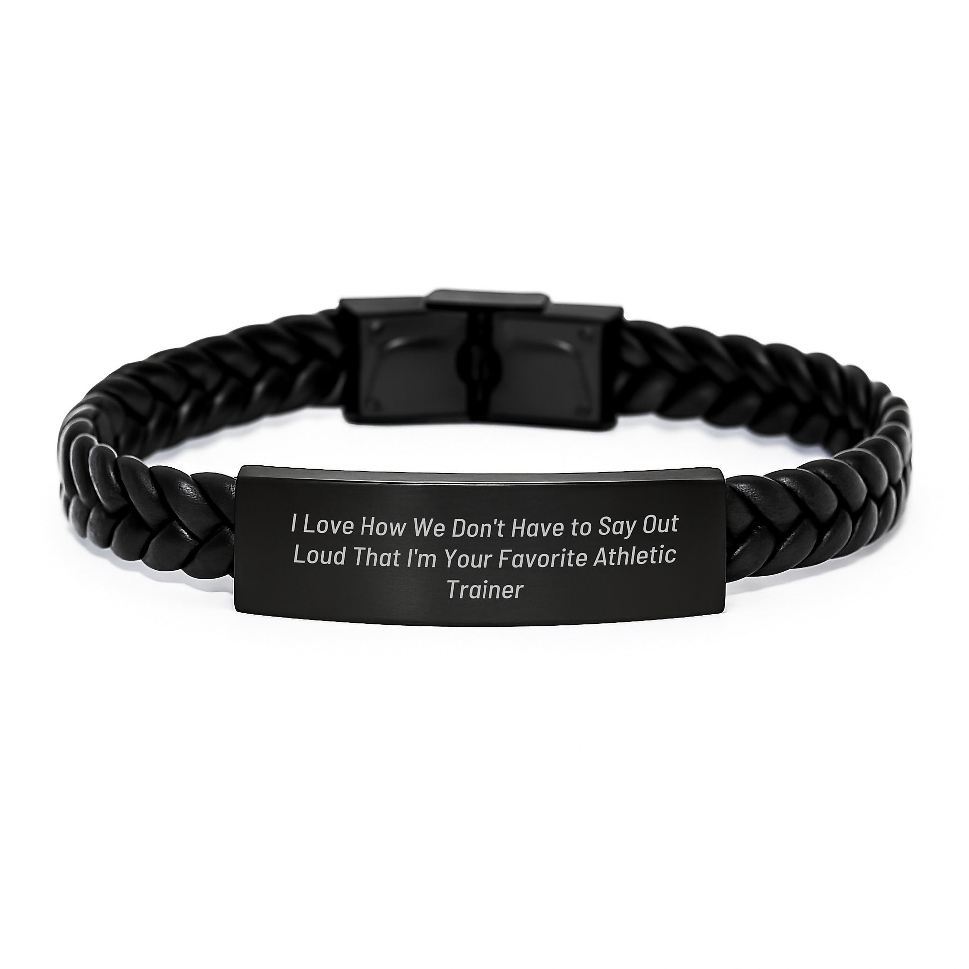 Funny Gifts from Athletic Trainers to their Favorite Men - Inspirational Interlaced Leather Bracelet for Husband Sweetheart Graduation Unique Gifts - Image 1