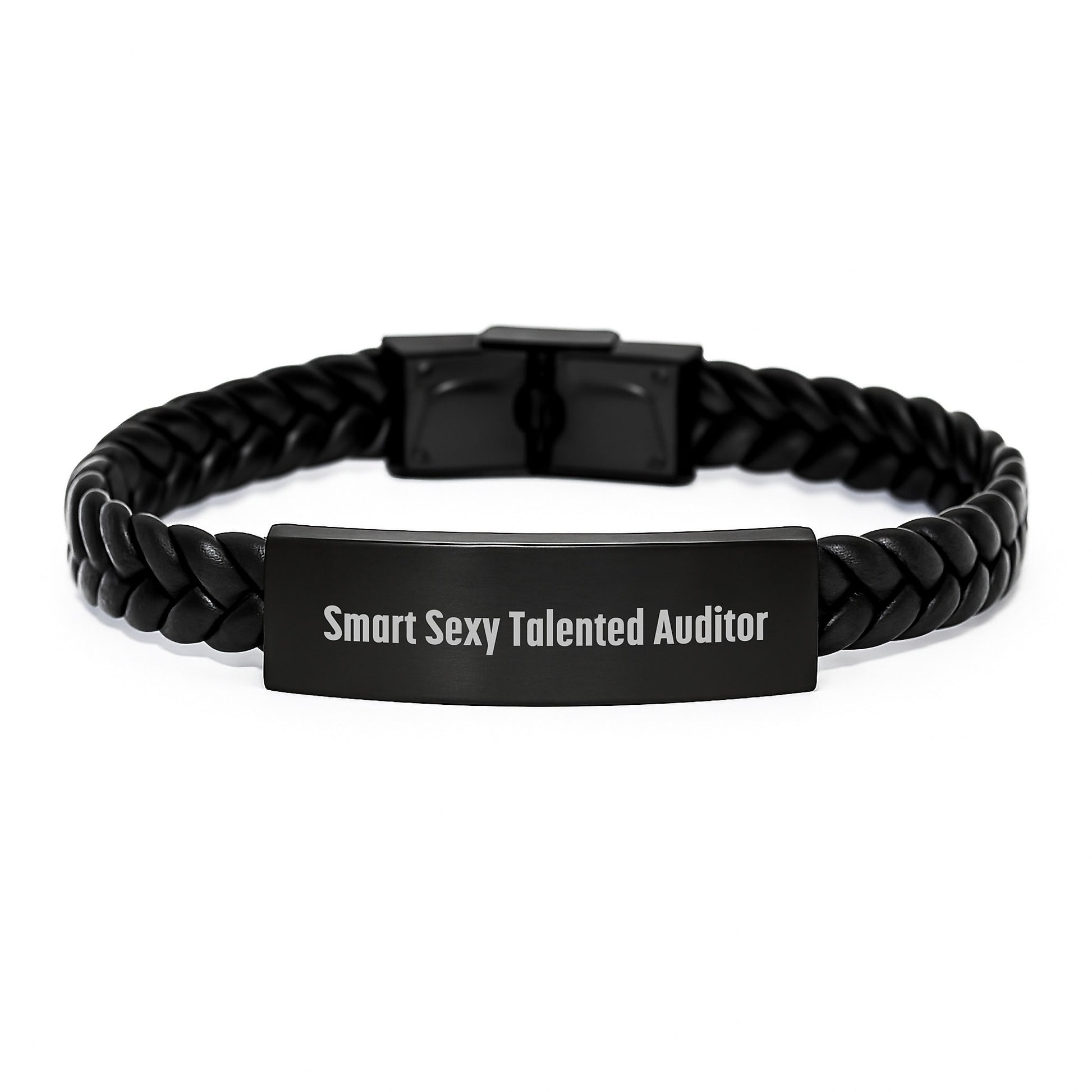 Gifts for Auditors, Smart and Talented Friends, Interlaced Leather Bracelet, Inspirational Quote - 'Smart Sexy Talented Auditor', Graduation Unique Gifts, Gifts from Family, Friends, or Coworkers - Image 1