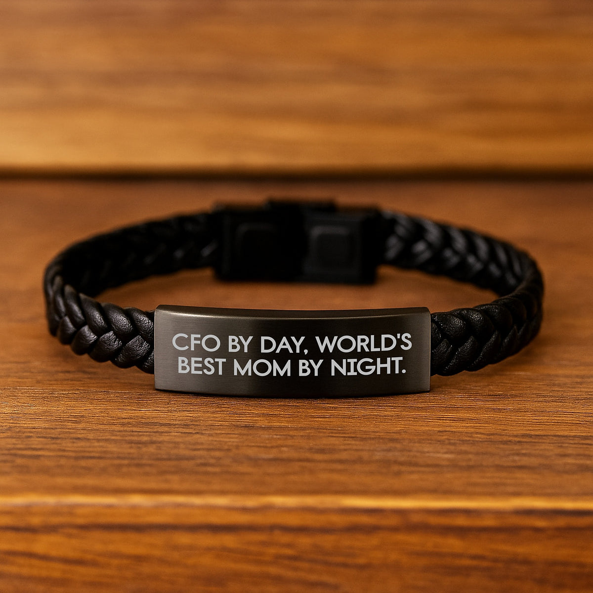 Funny CFO Gifts for Him, Interlaced Leather Bracelet with Stainless Steel and PU Leather, Perfect for CFO By Day, World's Best Dad By Night. - Image 2