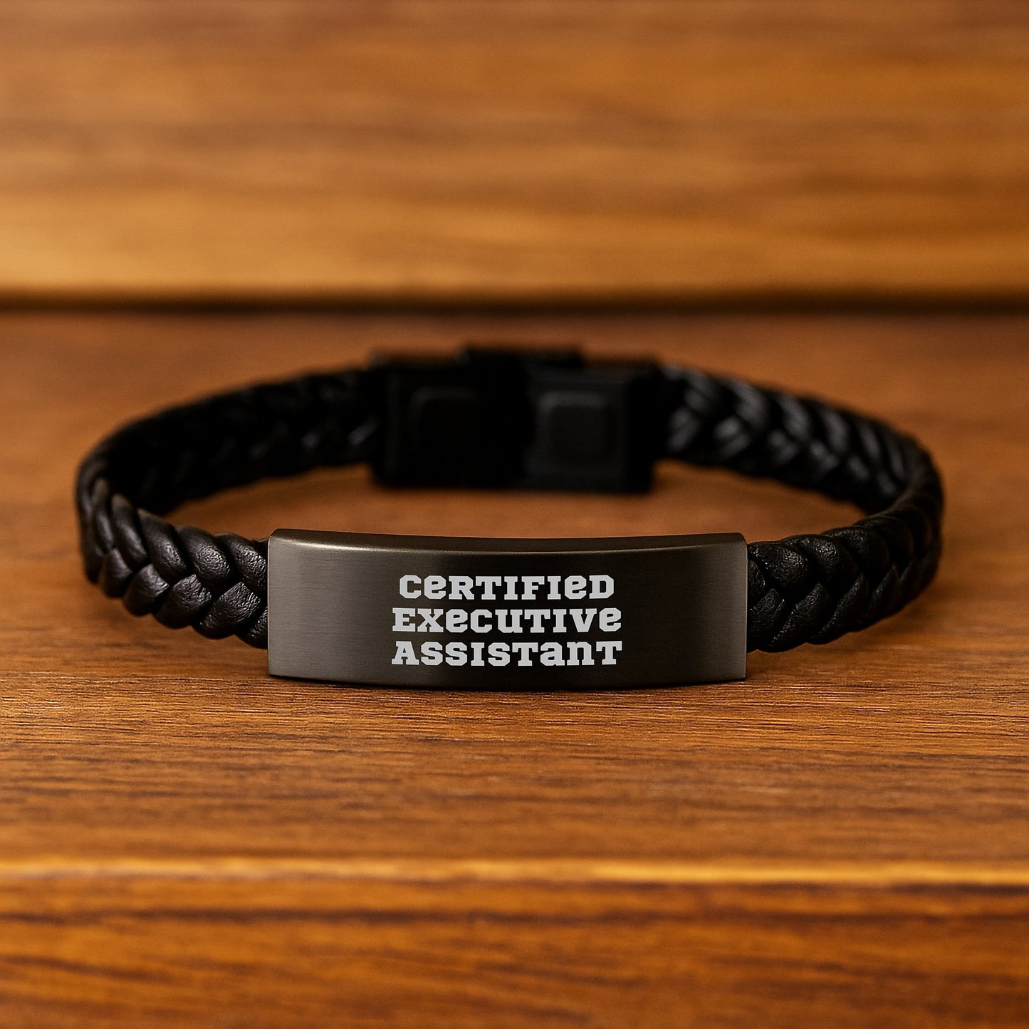 Certified Executive Assistant Funny Quote Interlaced Leather Bracelet Gifts from Family to Men or Women for Graduation Unique Gifts - Image 2