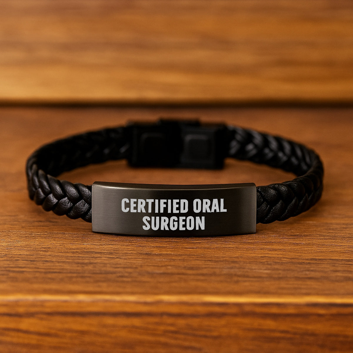 Unique Birthday Unique Gifts for 'Certified Oral Surgeon' Interlaced Leather Bracelet, Gifts from Family to Men, Women, Friends, Coworkers - Funny Quote - Image 2