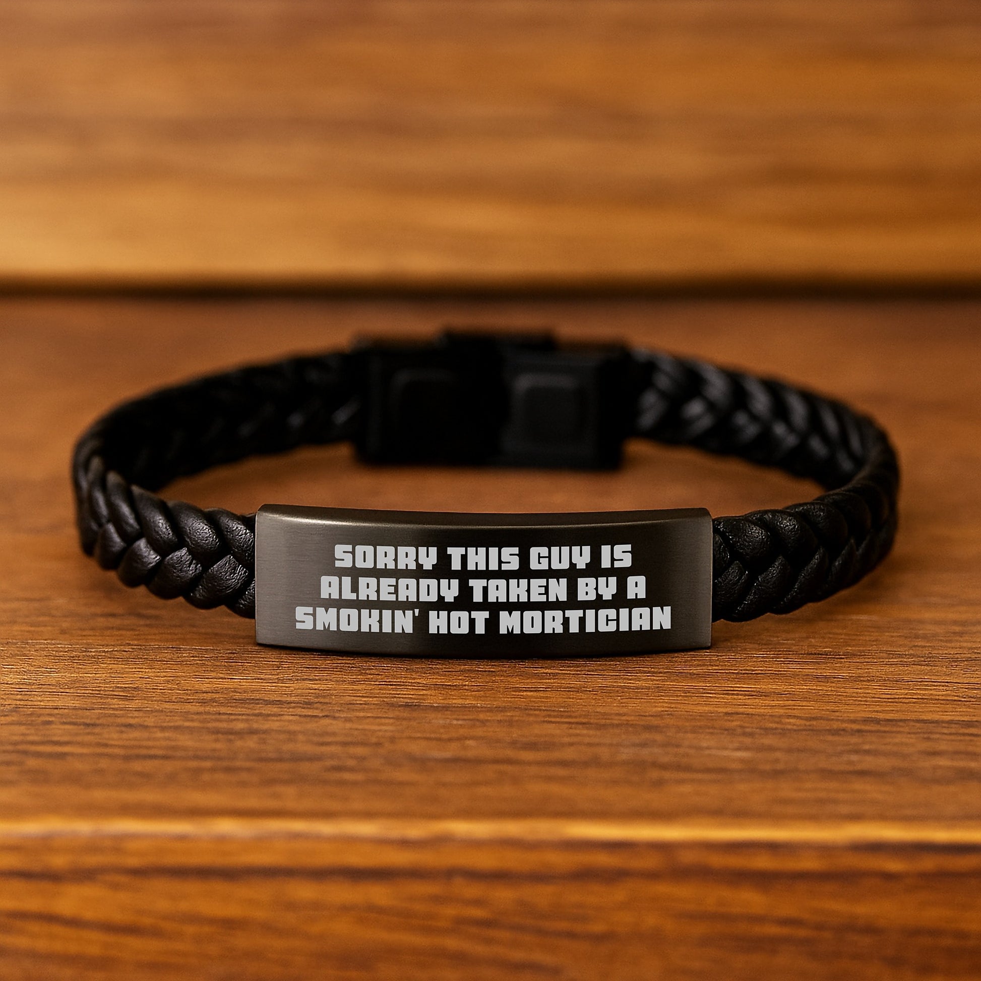 Funny Mortician Gifts from Men - Christmas Unique Gifts for Mortician - Interlaced Leather Bracelet for Women - Image 2