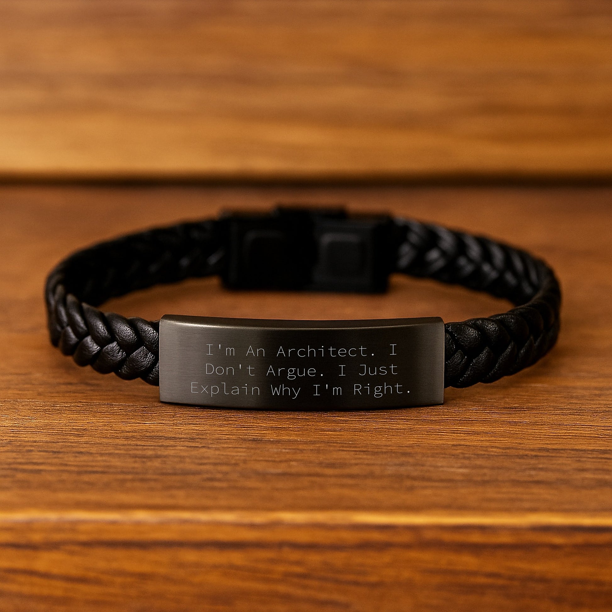 Architect Funny Quote Interlaced Leather Bracelets Gifts for Men from Friends Graduation Unique - Image 2
