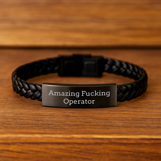 Funny Operator Gifts, Unique Interlaced Leather Bracelet, Christmas Unique Operator Presents from Friends - Image 2