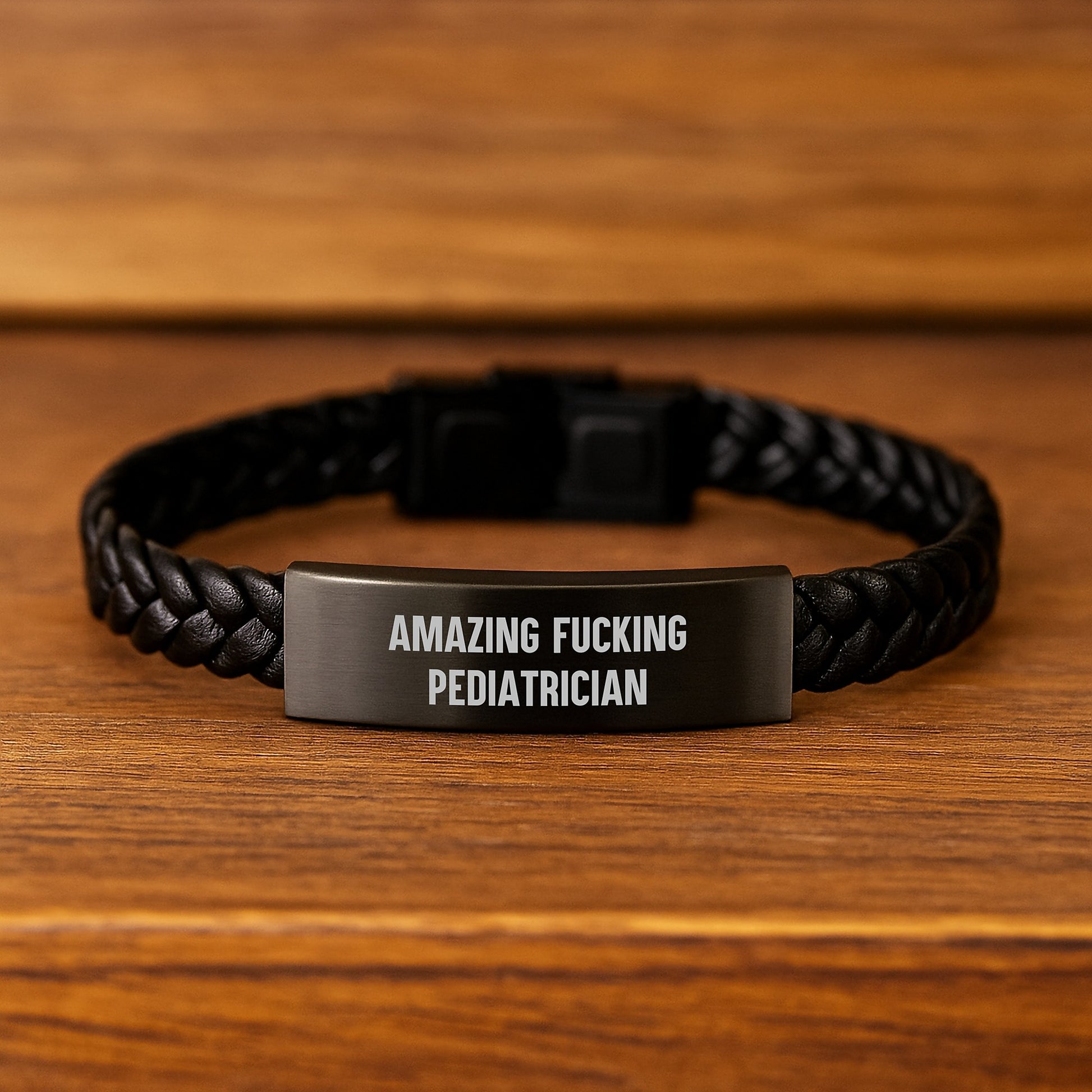 Funny Gift for Pediatrician, Interlaced Leather Bracelet with Stainless Steel, Gifts from Men to Women for Christmas Unique Presents - Image 2