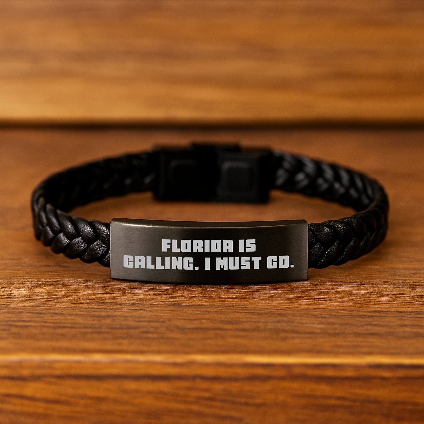 Florida Gifts for Friends Men - Interlaced Leather Bracelet, Funny Quote 'Florida Is Calling. I Must Go.' - Unique Christmas Unique Gifts from Men to Family - Image 2