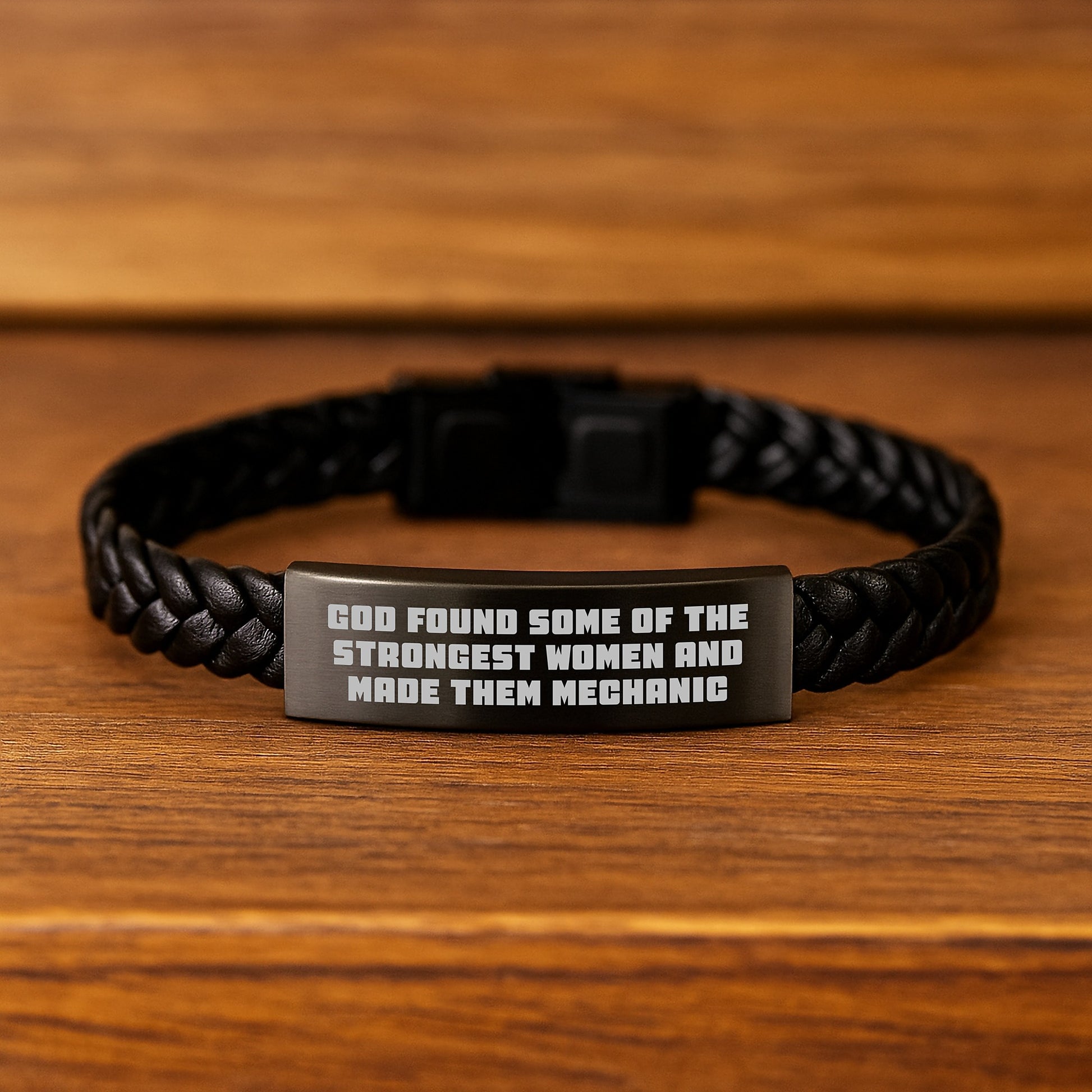 Funny Mechanic Gifts for Women, Interlaced Leather Bracelet from Friends with Inspirational Quote, Christmas Unique Presents - Image 2