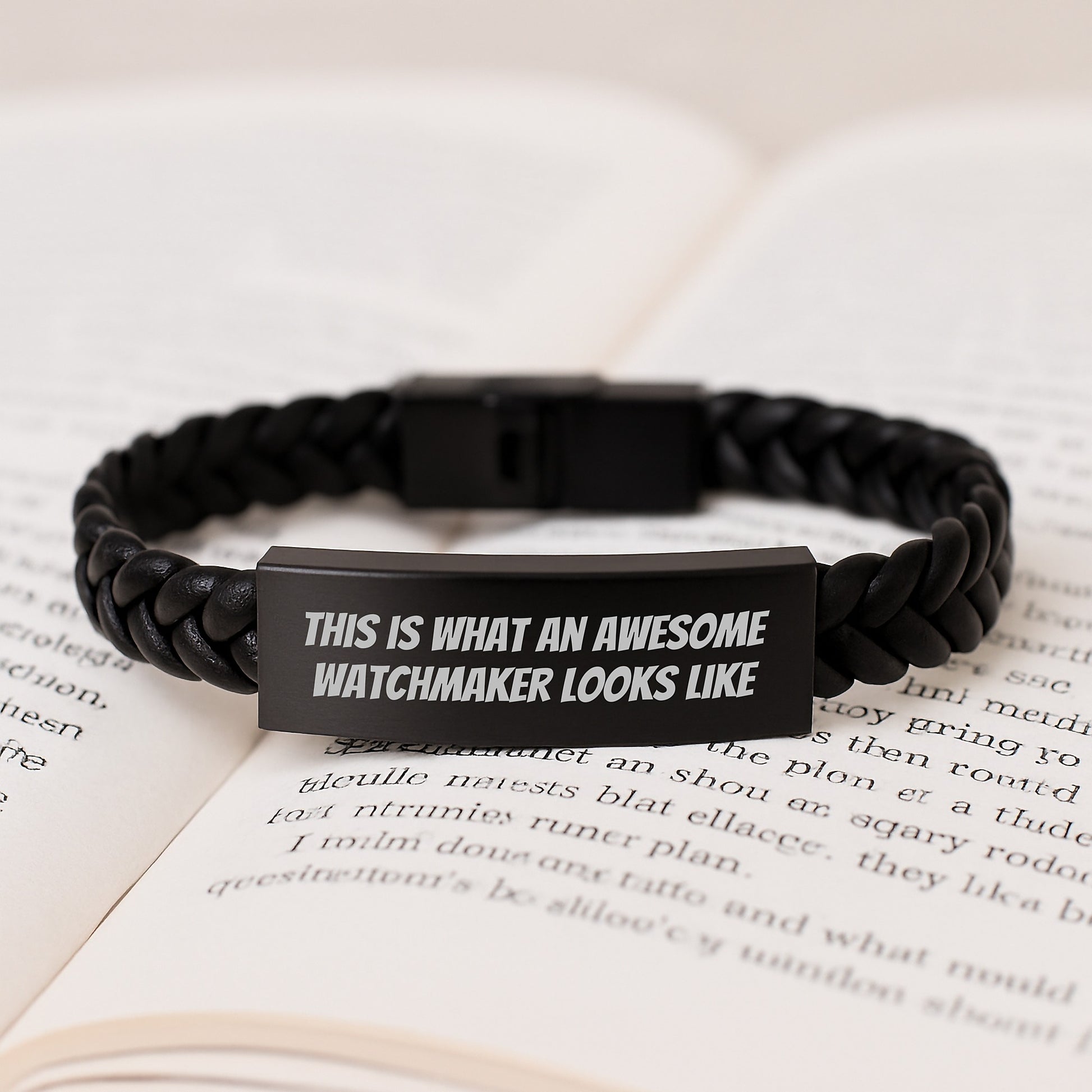 Watchmaker Gifts from Friends - Interlaced Leather Bracelet for Men - This Is What An Awesome Watchmaker Looks Like - Graduation Unique Gifts - Image 3