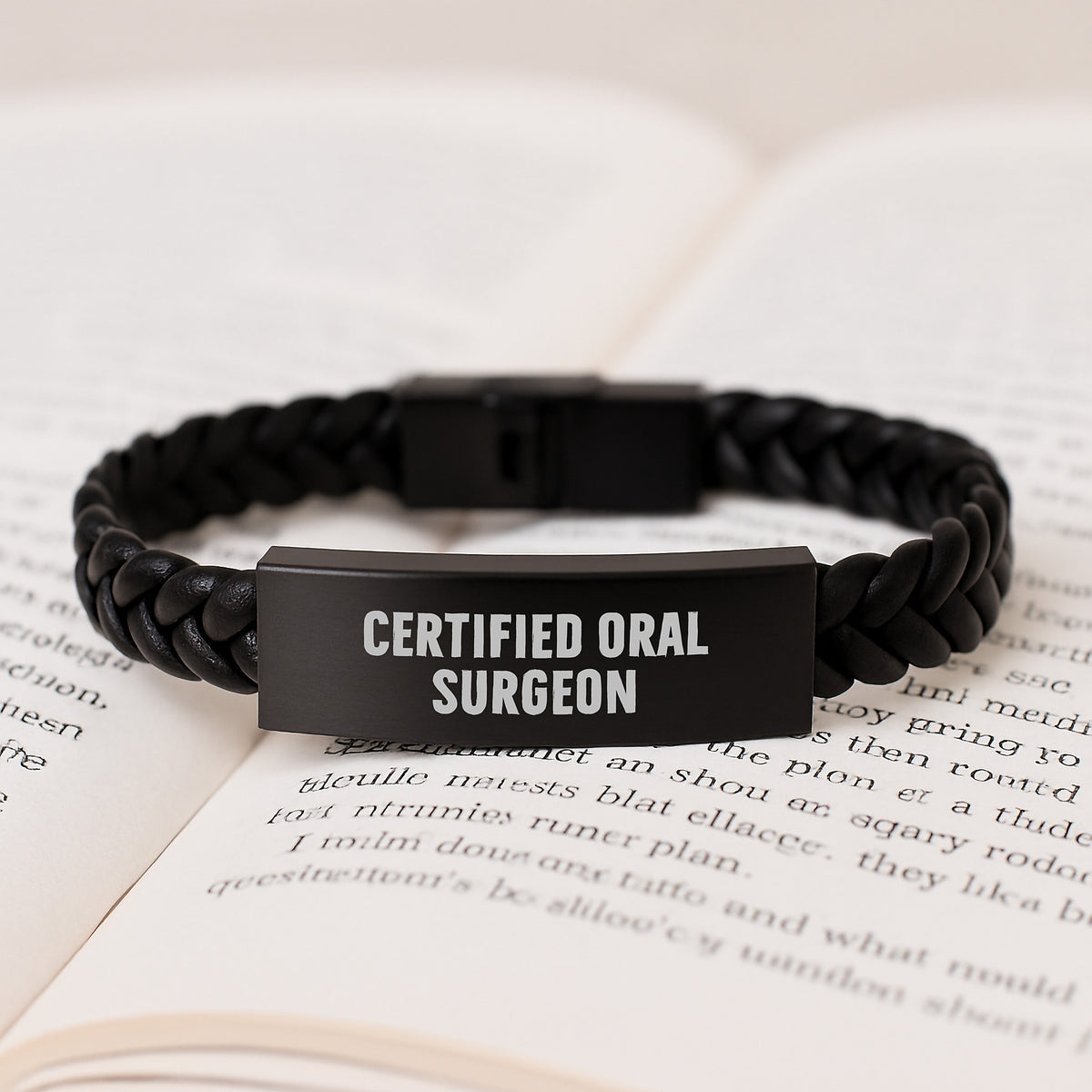 Unique Birthday Unique Gifts for 'Certified Oral Surgeon' Interlaced Leather Bracelet, Gifts from Family to Men, Women, Friends, Coworkers - Funny Quote - Image 3