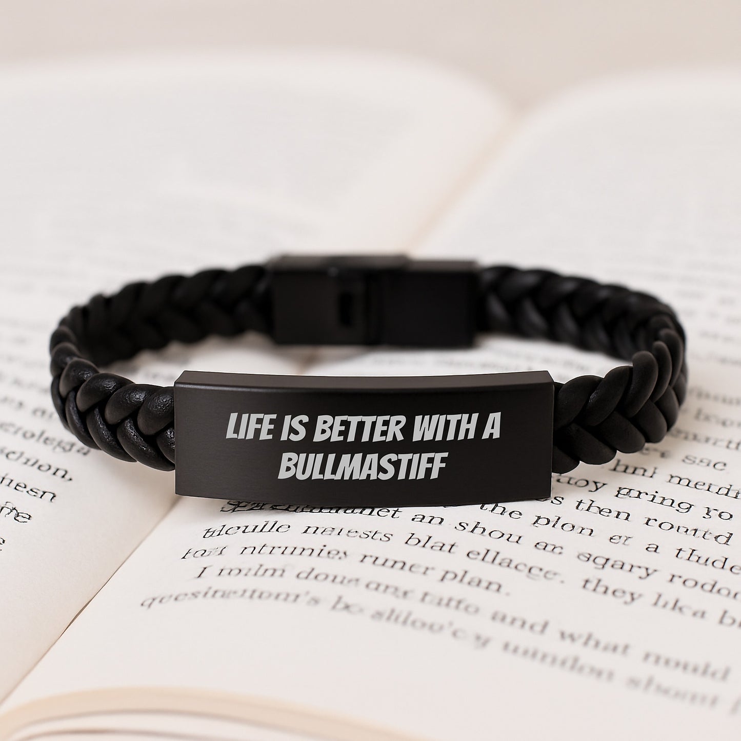 Bullmastiff Dog Lovers Unite! Life Is Better With A Quote Interlaced Leather Graduation Gift for Friends, Family, and Coworkers - Gifts from Men, Women, and Family - Image 3
