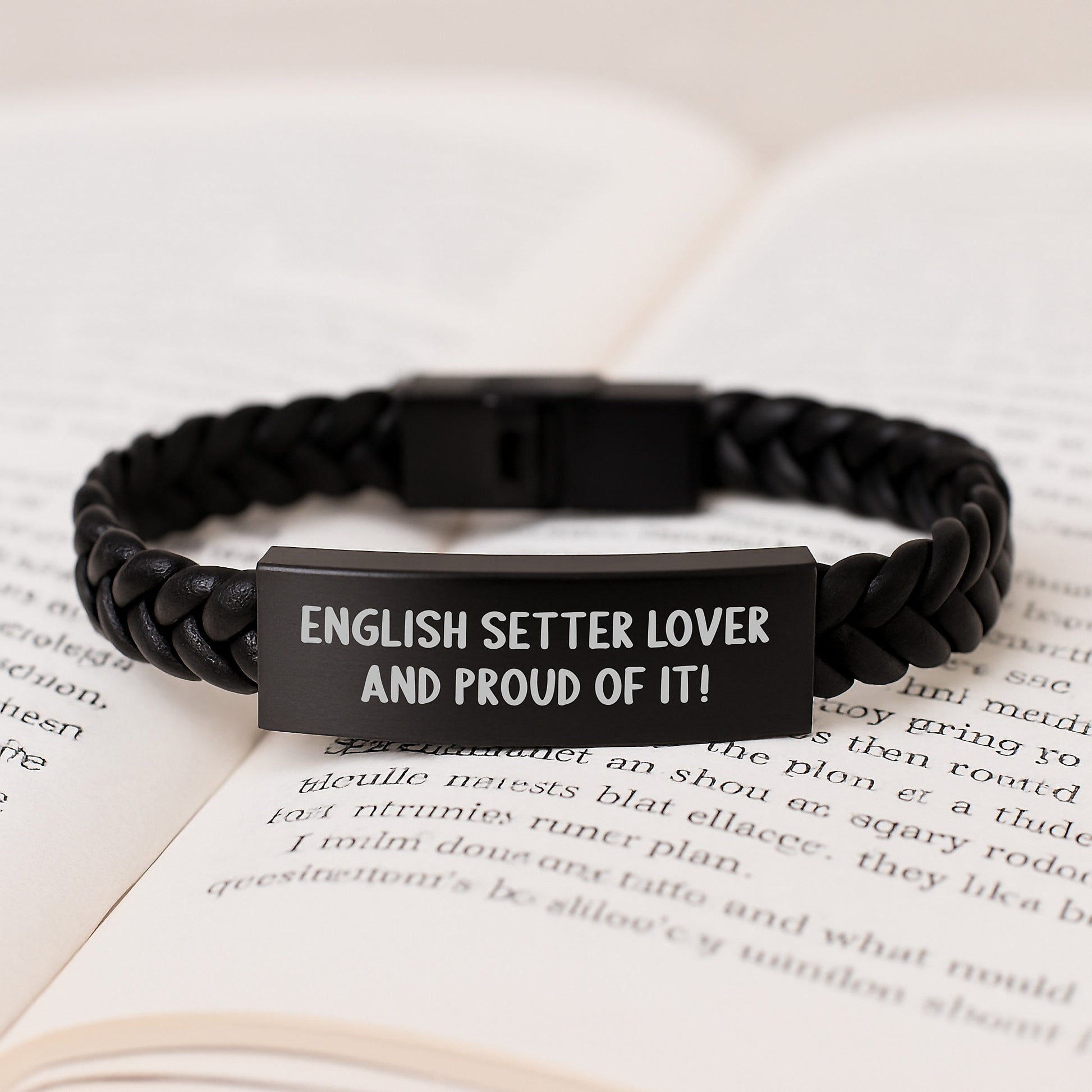 English Setter Dog Lover Gifts from Friends for Men, Women, Coworkers, Family - Interlaced Leather Birthday Unique Gifts with Quote 'English Setter Lover And Proud Of It!' - Image 3